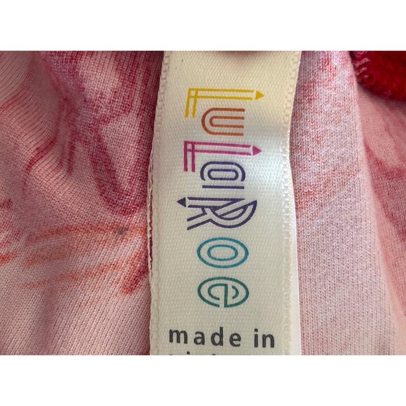 LuLaRoe Womens Red & Pink Abstract Pattern Leggings - Picture 8 of 9